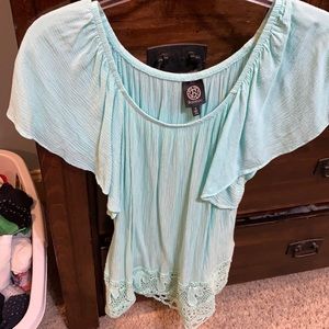 Small teal blouse